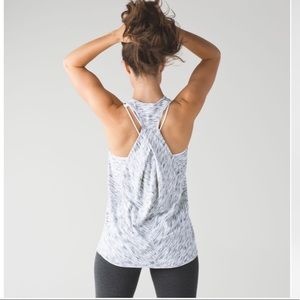 Lululemon Essential Tank - tiger space dye black white